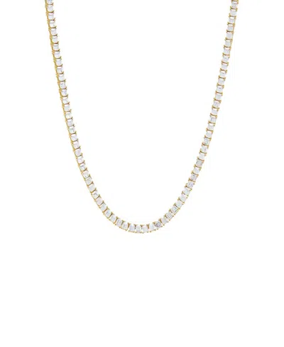 By Adina Eden Cubic Zirconia Princess Cut Tennis Necklace In Gold