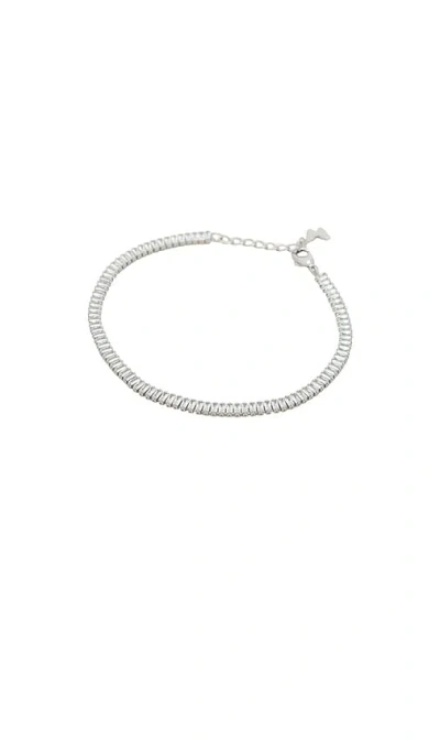 By Adina Eden Cz Baguette All Around Tennis Bracelet In Metallic