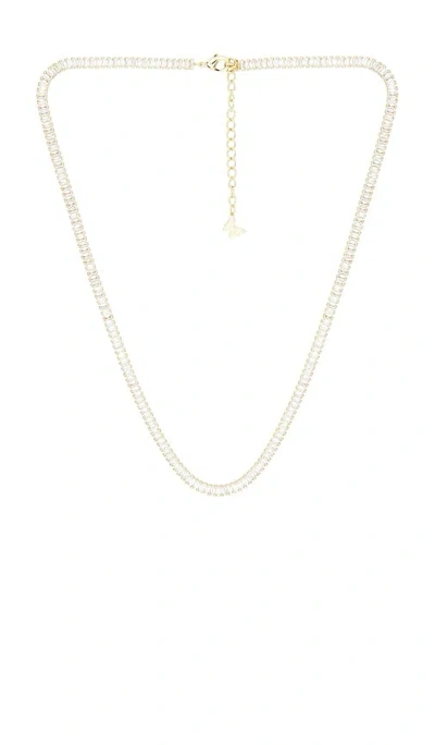 By Adina Eden Cz Baguette All Around Tennis Necklace In Gold