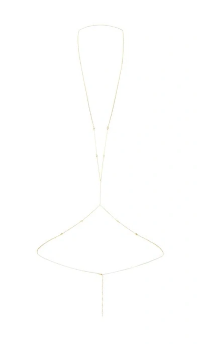 By Adina Eden Cz Bezel Station Body Chain In Metallic