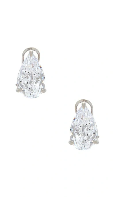 By Adina Eden Cz Fancy Pear Stud Earring In Metallic