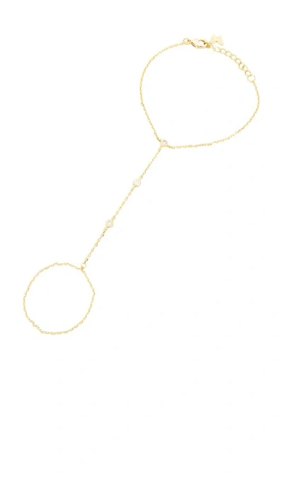 By Adina Eden Dainty Cz Bezel Hand Chain In Purple