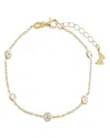 By Adina Eden Diamond By The Yard Cubic Zirconia Link Braceletsterling Silver In Gold