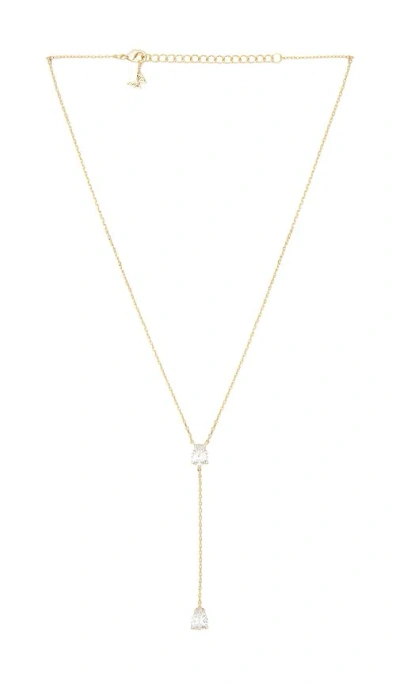 By Adina Eden Double Pear 레리어트 목걸이 In Gold