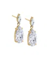 By Adina Eden Fancy Cubic Zirconia Gold Plated Marquise X Pear Dangle Stud Earrings In Brown