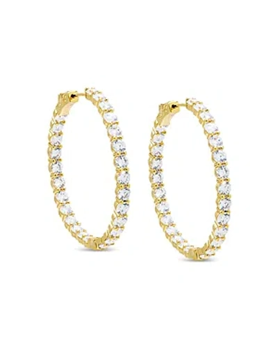 By Adina Eden Fancy Tennis Hoop Earrings In Gold