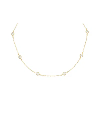 By Adina Eden Gold Plated Diamond By Yard Choker Necklace