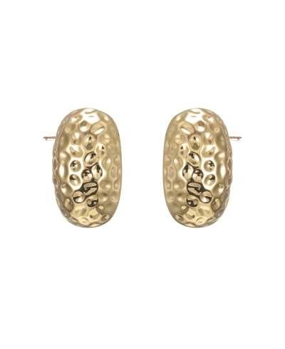 By Adina Eden Indented Puffy Oval Stud Earring In Gold