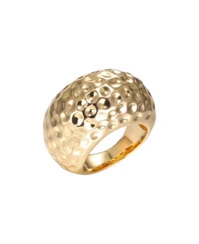 By Adina Eden Indented Puffy Rounded Statement Ring In Gold