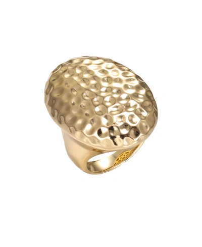 By Adina Eden Indented Puffy Statement Oval Ring In Gold
