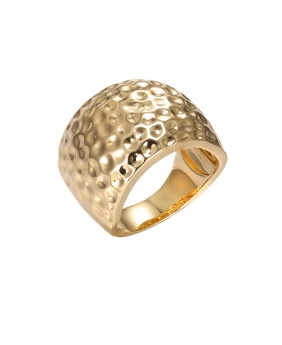 By Adina Eden Indented Puffy Wide Statement Ring In Gold
