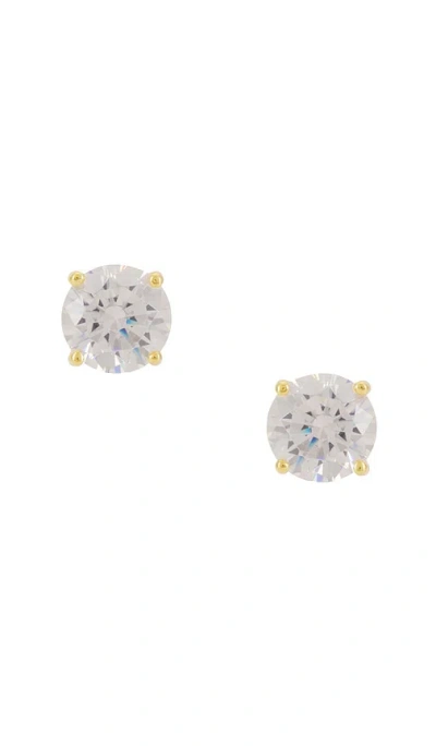 By Adina Eden Juliette Stud Earring In Metallic Gold