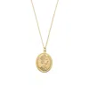 By Adina Eden Large Vintage Gold Plated Coin Pendant Necklace In Brown