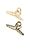 By Adina Eden Metal Chain Loop Claw Clip Set In Gold