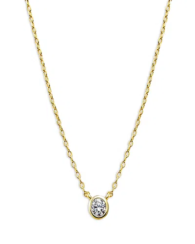 By Adina Eden Mini Cubic Zirconia Bezel Pendant Necklace, 16-18 In Gold