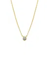 By Adina Eden Mini Cubic Zirconia Bezel Pendant Necklace In Gold