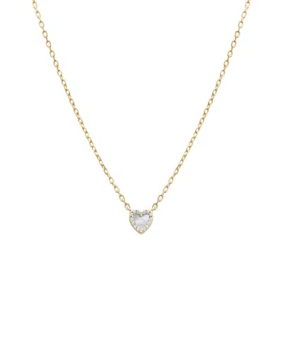 By Adina Eden Mini Pave Colored Gemstone Heart Pendant Necklace