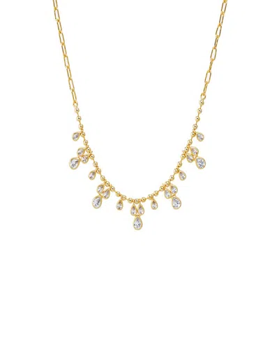 By Adina Eden Multi Cubic Zirconia Bezel Accented Link Necklace In Gold