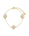 By Adina Eden Multi Pave Outlined Colored Stone Clover Bracelet
