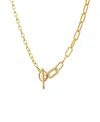 By Adina Eden Pave Accented Toggle Multi Chain Necklace In Gold