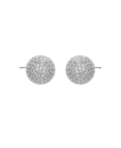 By Adina Eden Pave Ball Stud Earring In Silver