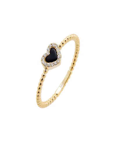 By Adina Eden Pave Colored Gemstone Beaded Ring In Black