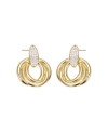 BY ADINA EDEN PAVE DANGLING TWISTED KNOT STUD EARRING