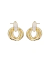 By Adina Eden Pave Dangling Twisted Knot Stud Earring In Gold