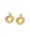 By Adina Eden Pave Dangling Twisted Knot Stud Earring In Gold
