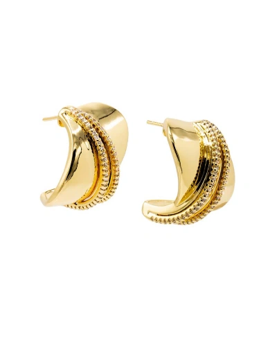 By Adina Eden Pave Double Strand Fluid Gold Stud Earring