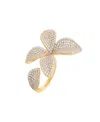 By Adina Eden Pave Fancy Flower Petal Ring
