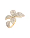 By Adina Eden Pave Fancy Flower Petal Ring In Gold