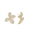 By Adina Eden Pave Fancy On The Ear Stud Earrings In Gold