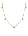 By Adina Eden Pave Five Heart Charm Necklace, 15-17