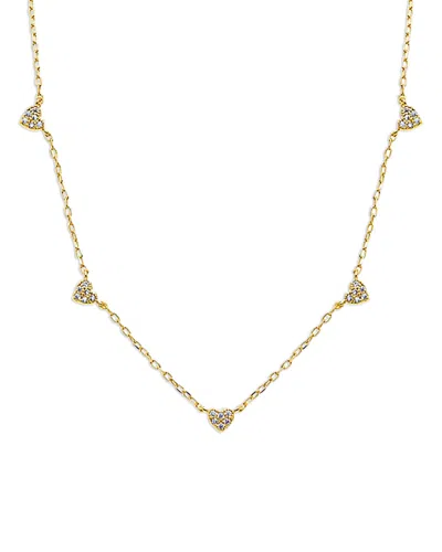 By Adina Eden Pave Five Heart Charm Necklace, 15-17