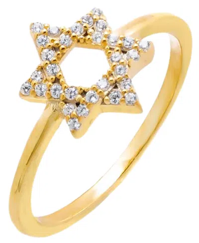 By Adina Eden Pave Gold Plated Star Of David Ring