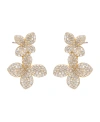 BY ADINA EDEN PAVE GRADUATED DOUBLE FLOWER DROP STUD EARRING