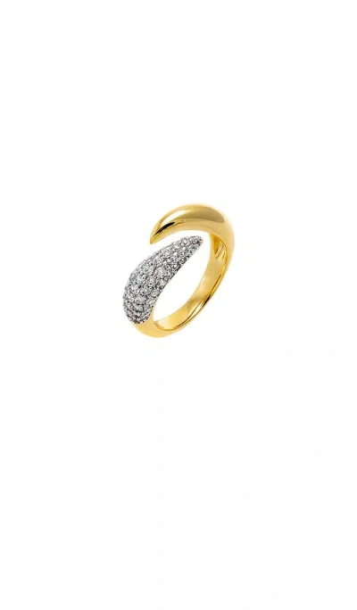 By Adina Eden Pave Horn Wrap Pinky Ring In Gold
