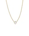 By Adina Eden Pave Outline Four Leaf Clover Cubic Zirconia Necklace In White