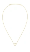 By Adina Eden Pave Outlined Four Leaf Clover Necklace In Metallic Gold