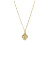 By Adina Eden Pave Outlined Ridged Clover Pendant Necklace In Gold