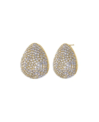 By Adina Eden Pave Puffy On The Ear Stud Earring In Gold