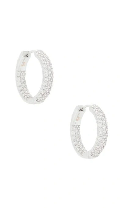 By Adina Eden Pave 링 귀걸이 In White