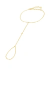 By Adina Eden Single Bezel Chain Hand Chain