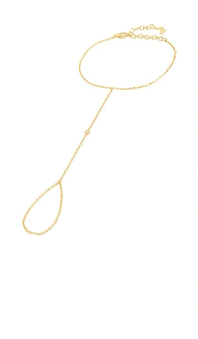 By Adina Eden Single Bezel Chain Hand Chain
