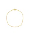 By Adina Eden Solid Bar X Ball Gold Plated Chain Bracelet In Brown