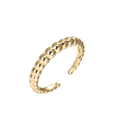 By Adina Eden Solid Beaded Ball Open Ring In Gold