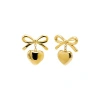 BY ADINA EDEN BY ADINA EDEN SOLID BOW TIE DANGLING HEART STUD EARRING