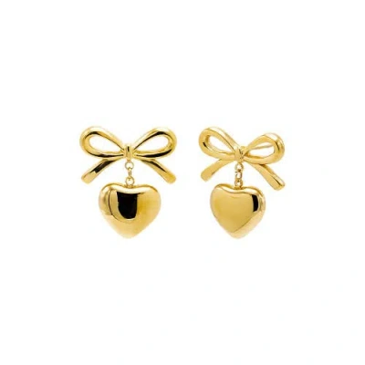 BY ADINA EDEN BY ADINA EDEN SOLID BOW TIE DANGLING HEART STUD EARRING 