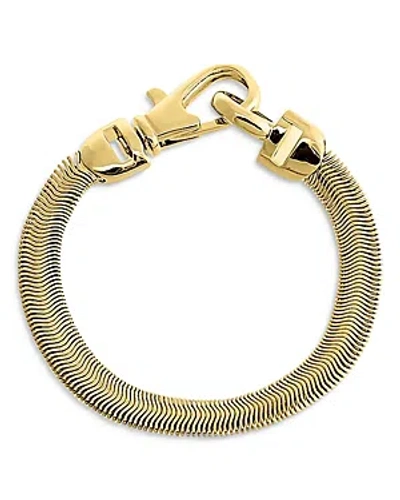 By Adina Eden Solid Clasp Wide Snake Chain Bracelet In Gold